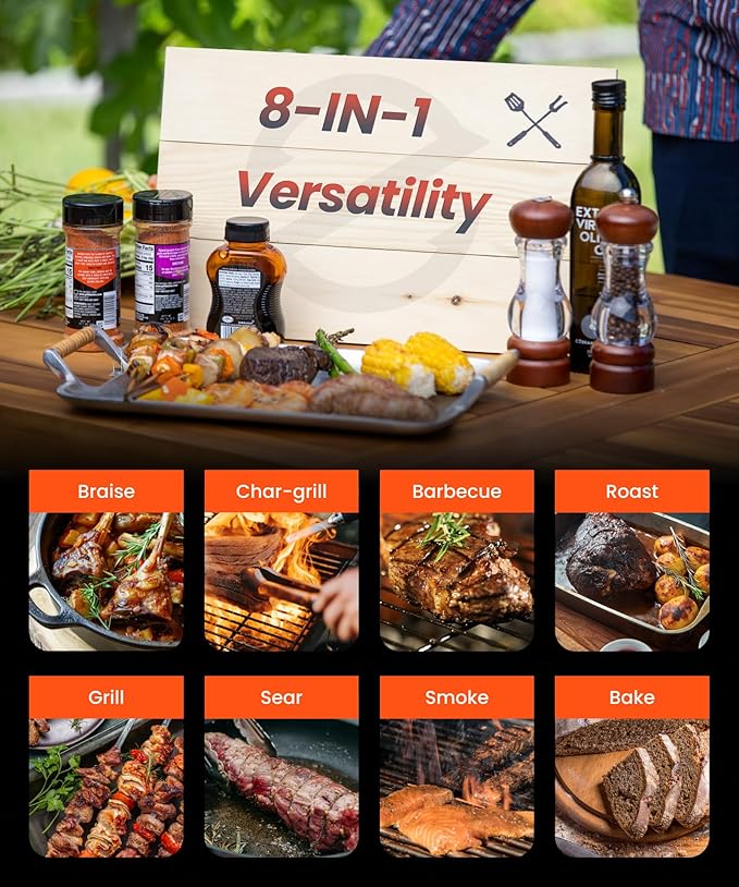 Z GRILLS ZPG-550B2 Wood Pellet Grill &amp Smoker with PID 3.0 Controller 553 sq in Cooking Area Meat Probe Hopper Cleanout 8 in 1 BBQ Grill Outdoor Auto Temperature Control Black