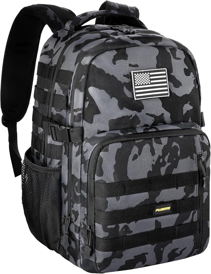 PLUSINNO Tactical Backpack 40L Water Resistant Military Backpack gym backpack for men Laptop Backpack Large MOLLE Tactical Bag 3-Day Bug Out Bag For Work Camping Hiking with Molle System