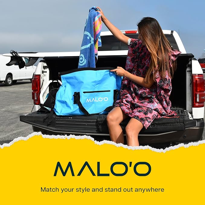 Malo’o Waterproof Dry Duffel Heavy-Duty Roll Top Waterproof Gear Bag with Shoulder Strap &amp Molle Loops Marine Duffel for Kayaking Boating Camping Beach &amp Travel Blue 60L