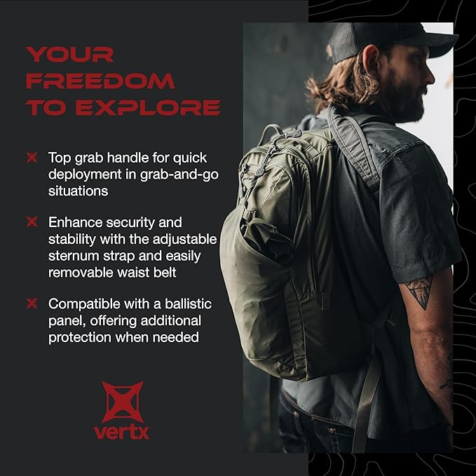 Vertx Long Walks Pack 15L Tactical Backpack EDC Gear Bag for CCW Travel Work Hiking Outdoors Royal Blue