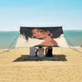 ALAZA Beautiful Black Afro Woman with Earing Beach Tent Sun Shelter Portable Canopy Sunshade for Outdoor Camping Picnics Backyard Fun 10x9 ft