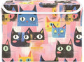 Storage Cube with Lid Abstract Cat Face Print 16.5×12.6×11.8 IN Collapsible Large Capacity Foldable Storage Basket Bin Organizer
