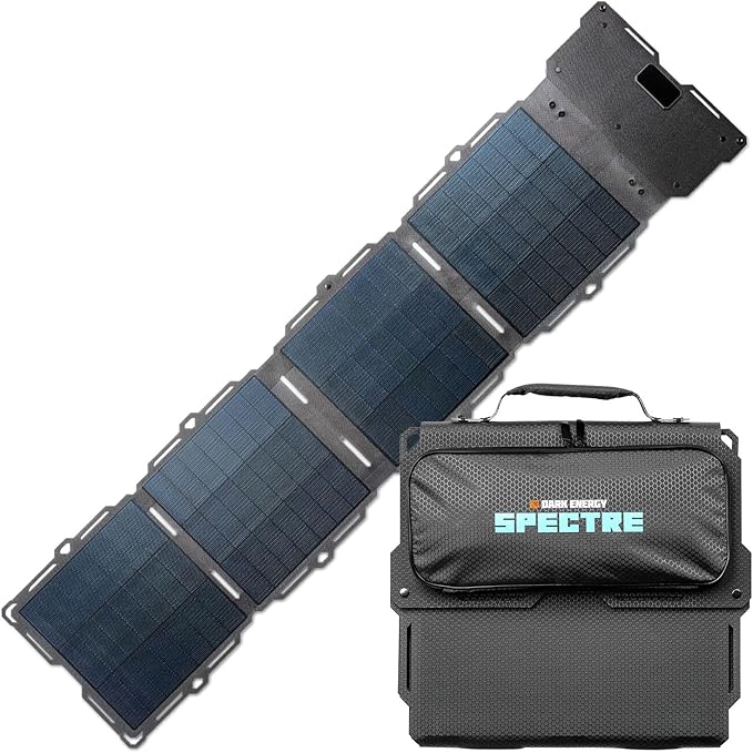 Dark Energy Spectre Folding 56W Solar Panel | USB-C and USB-C Output for Charging | Ultra-Durable IPX7 Waterproof Chainable Design Off The Grid Solar Powerhouse