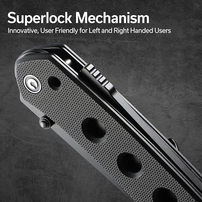 CIVIVI Vision FG Pocket Knife for EDC Superlock Folding Knife with 3.54 Reverse Tanto Nitro-V Blade G-10 Handle Ideal Gift for Men Women C22036-1