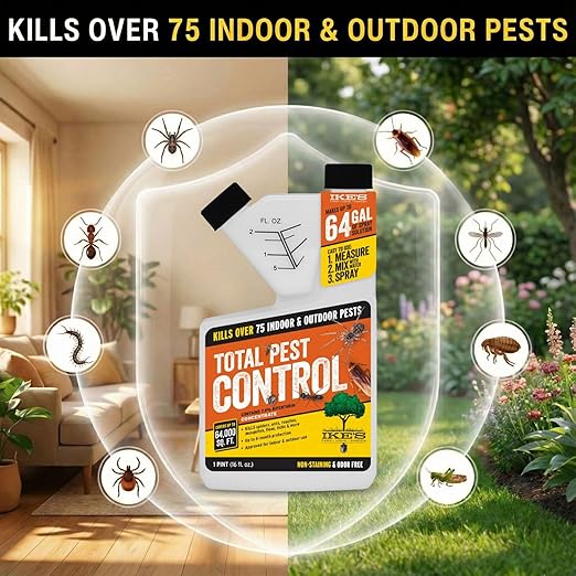 Ike's Total Pest Control Concentrate - 7.9% Bifenthrin Indoor/Outdoor Insect Killer - Pint Liquid