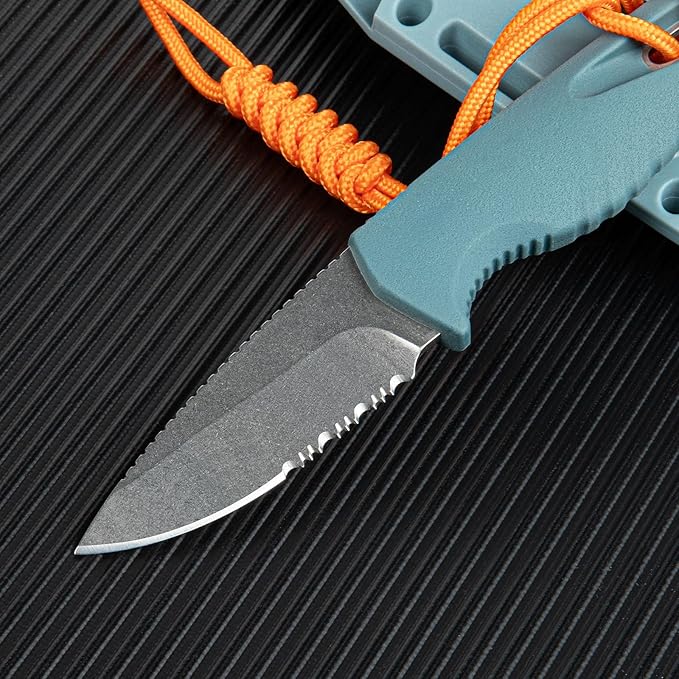 Fixed Blade Knife with Kydex Sheath and D2 Steel Blade - Outdoor Knife for Camping Hiking EDC &amp Everyday Tasks - Ideal Gift