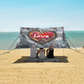 ALAZA Loving Heart Graffiti Beach Tent Sun Shelter UPF50+ Protection Beach Shade Canopy w/ 4 Sandbags for Outdoor Camping Fishing Backyard Fun Picnic 10x9 ft