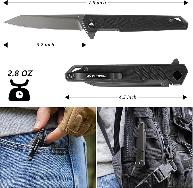 FLISSA Folding Knife Fixed Blade Knife Set
