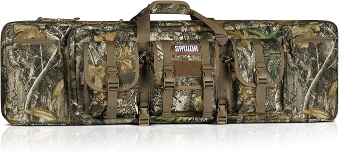 Savior Equipment American Classic Tactical Double Long Gun Bag Pistol Transportation Case w/Backpack Strap Lockable Compartment Available Length in 32 36 42 46 51 55