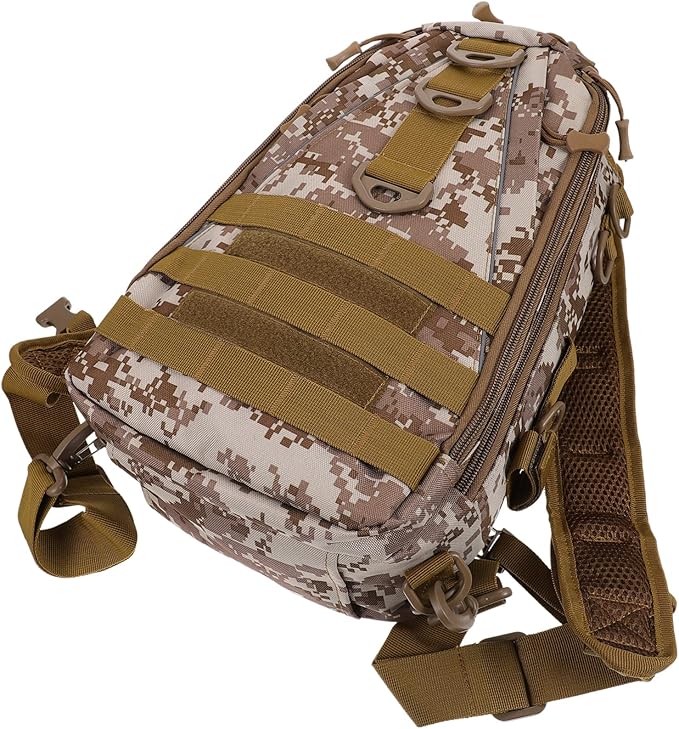 1pc Capacity Hiking Backpack Outdoor Sports Bag Straps Desert Camouflage Design for Travel and Storage