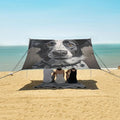 ALAZA White Black Dog Beach Tent Sun Shelter Portable Canopy Sunshade for Outdoor Camping Picnics Backyard Fun 10x9 ft