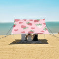 ALAZA Strawberry Bow Heart Pattern Beach Tent Sun Shelter Portable Canopy Sunshade for Outdoor Camping Picnics Backyard Fun 10x9 ft