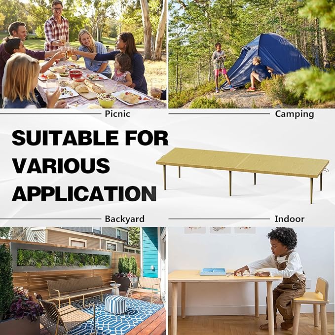 30x90 Inch Boho Low Picnic Wood Table - Foldable Design And And 2 Set Of Wood Table Leg For Sitting On The Floor Low Height Floor Picnic Table Encourage A Laid-back Vibe At Home Or In Nature