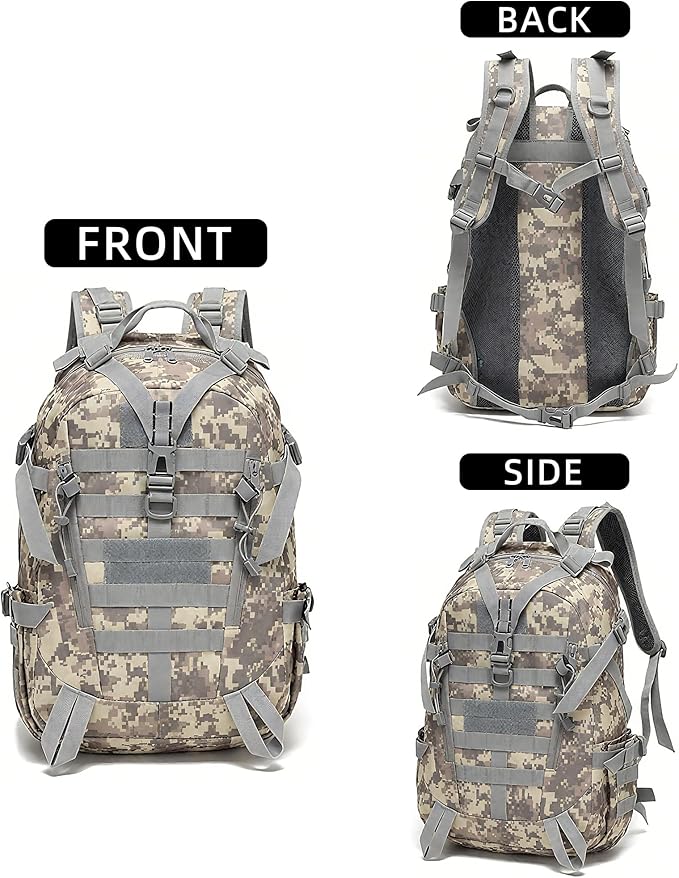 aiGear 25L Waterproof Tactical Backpack - Military Molle Assault Backpack for Men 3-Day Combat Backpack with Water Bottle Holder(25L ACU)
