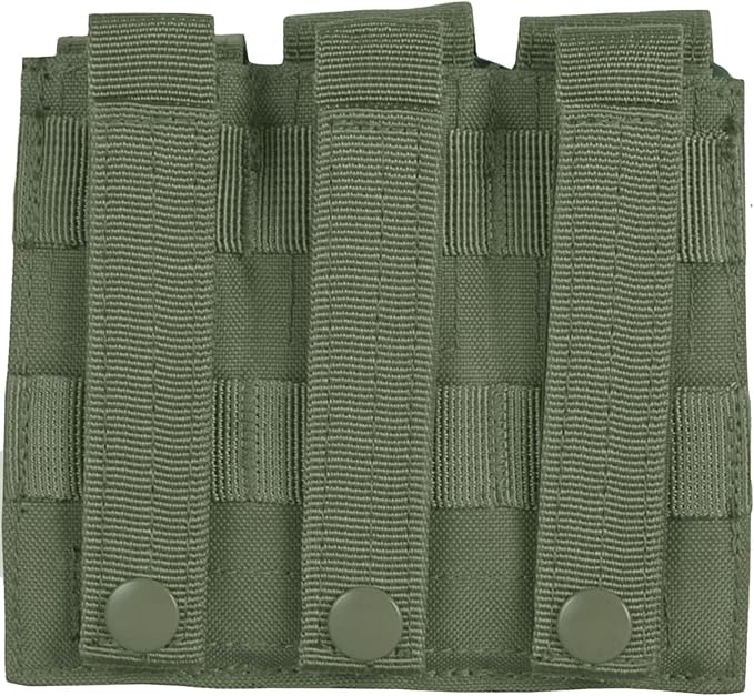 FOX OUTDOOR PRODUCTS Triple Pistol Mag Fully Modular Compatible 5.5 x 6 Pouch w/ Elasticized Sides &amp Adjustable Flaps - Holds 3 Pistol Magazines