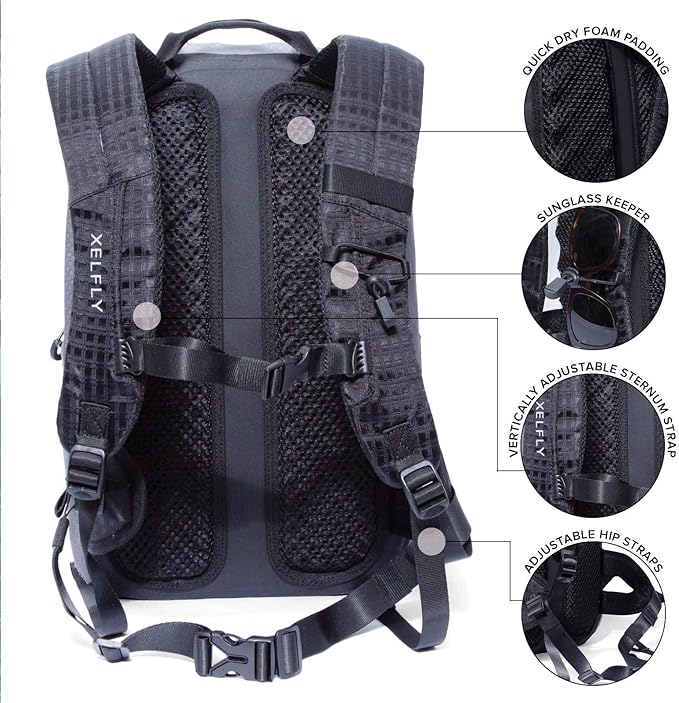 Submersipack Waterproof Backpack - Submersible Inflatable Floating TPU Coated Durable Nylon Dry Bag with Airtight Zipper for Kayak Fishing Boating Hiking Paddle Board (Deep Blue 25L)