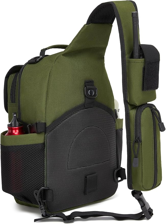 ATBP Tactical Crossbody Bag Holster Shoulder Backpack 6 Elastic Slots Water Bottle Holder Carrier Accessories Pouch 15L