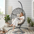 RADIATA Oversized Hanging Egg Chair with Stand Large Indoor Outdoor Swing Chair with Cushion 350lbs Wicker Bird Nest Eggshell Basket Chairs Patio Swinging Hammock Chair for Bedroom Garden Beige
