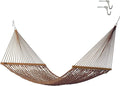 Hatteras Hammocks Large Antique Brown DuraCord Rope Hammock – 13 ft. x 55 in. 2-Person 450 lb Capacity Cumaru Spreader Bar Zinc-Plated Hardware – Handcrafted in The USA
