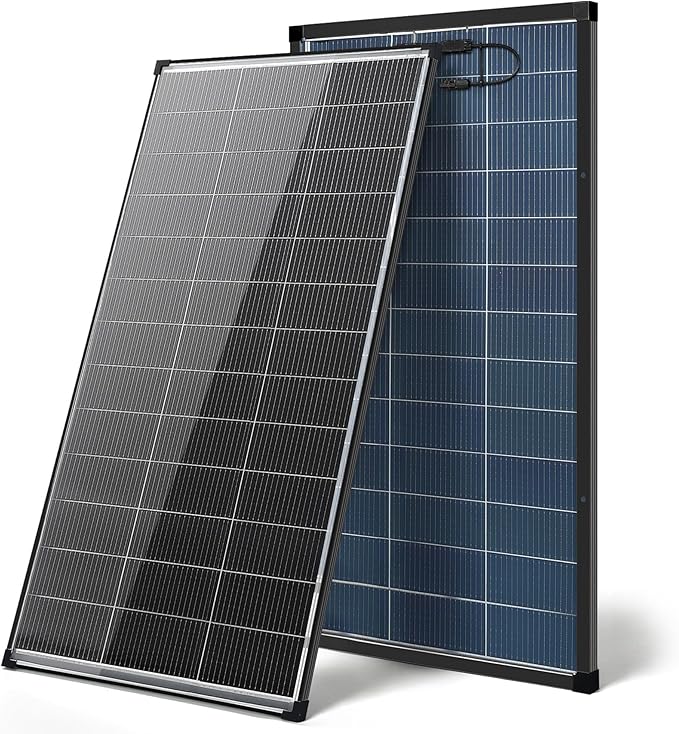 Solar Panels 200w bifacial n Type 18bb A+ Grade Solar Module IP68 Waterproof 25% high Efficiency Solar Cell 200 watt Solar Panel 12v for Off Grid RV Boat Rooftop Camper (200W Bifacial)