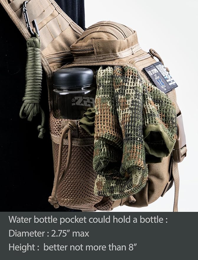 Tactical Sling Bag EDC Crossbody Pack Single Shoulder Backpack Messenger Bag for Outdoor &amp Urban Use 5L