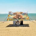 ALAZA Sunflower Baby Highland Cow Beach Tent Sun Shelter Portable Canopy Sunshade for Outdoor Camping Picnics Backyard Fun 10x9 ft