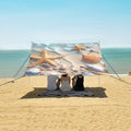 ALAZA Seashell Beach Summer Beach Tent Sun Shelter UPF50+ Protection Beach Shade Canopy w/ 4 Sandbags for Outdoor Camping Fishing Backyard Fun Picnic 10x9 ft