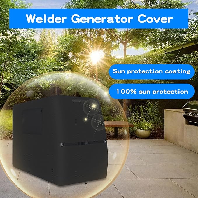 Waterproof Engine Welder Generator Cover-Heavy Duty 600D Oxford for Ranger GXT Series WelderAll Weather Protection Black