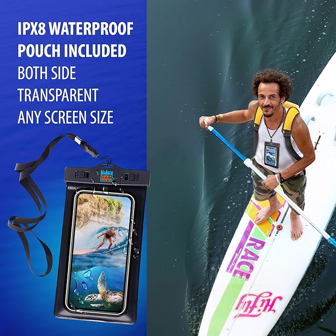 Luck route Dry Bag - Waterproof Backpack for Kayaking Boating and Fishing - Quick-Access Outer Pocket &amp 500D Tear Resistance PVC