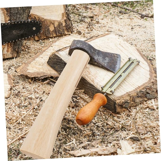 BESPORTBLE 2-Piece Wooden Handle Replacement for Hatchet and Axe Sturdy Oak Wood Grip for Wood Chopping and Outdoor Use