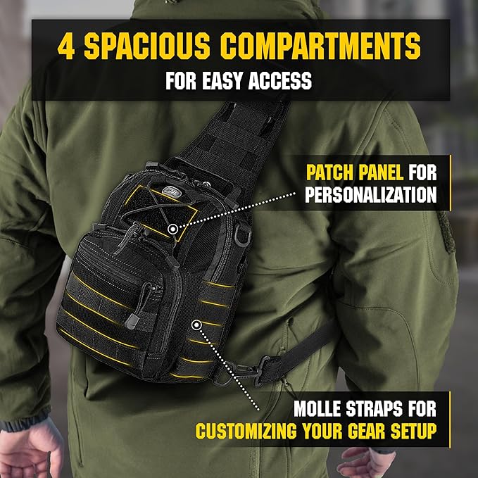 M-Tac CCW Sling Bag for Men &amp Women - EDC Shoulder Bag Tactical - Crossbody Concealed Carry Bag - Mens Chest Pack