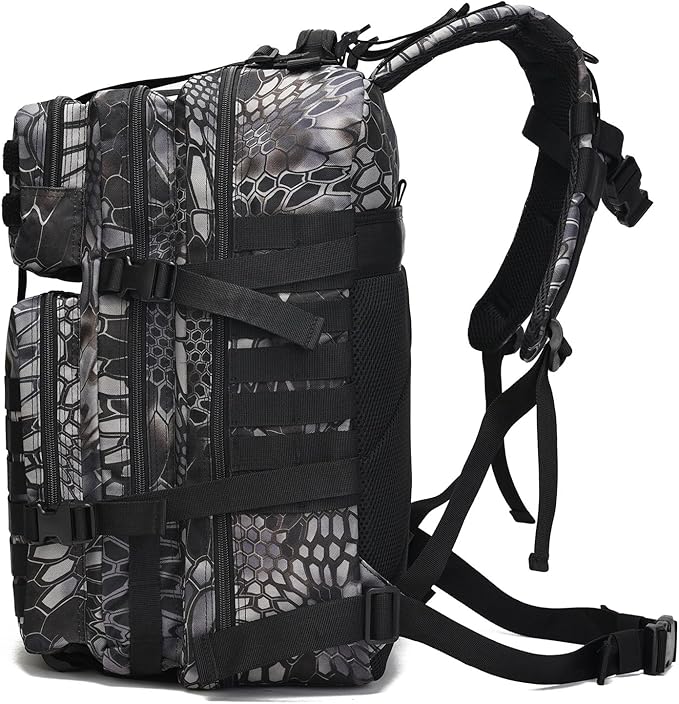 Tactical Backpack for Men 45L Military Gym Backpacks Large 3-Day Assault Pack Bug Out Bag MOLLE Daypack for Rucking Fishing Camping (Red)