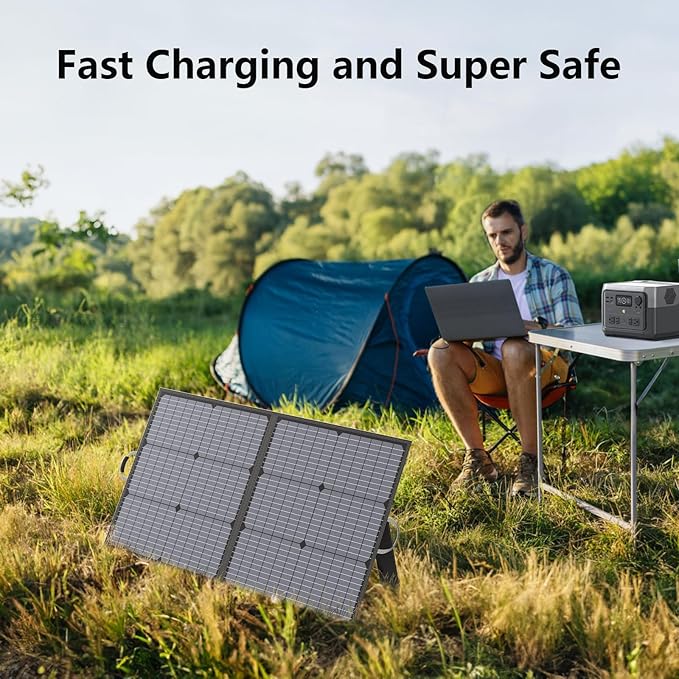 110W Portable Solar Panel IP67 Waterproof Foldable 110 Watt Solar Charger High 23.5% Efficiency for Outdoor Camping Portable Power Station RV