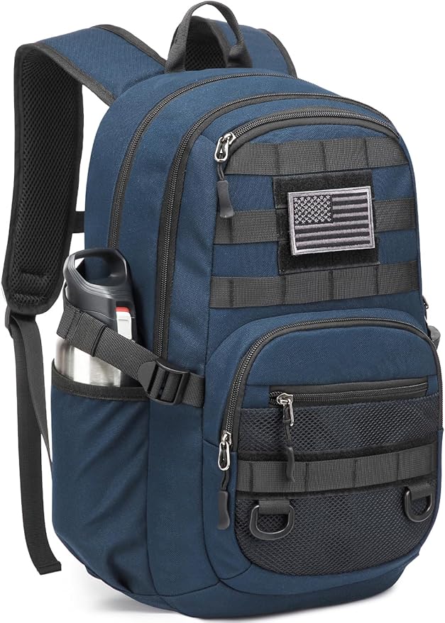 25L Military Tactical Backpack - Molle Army 3 Days Assault Pack Out Bag Hiking Rucksack Blue