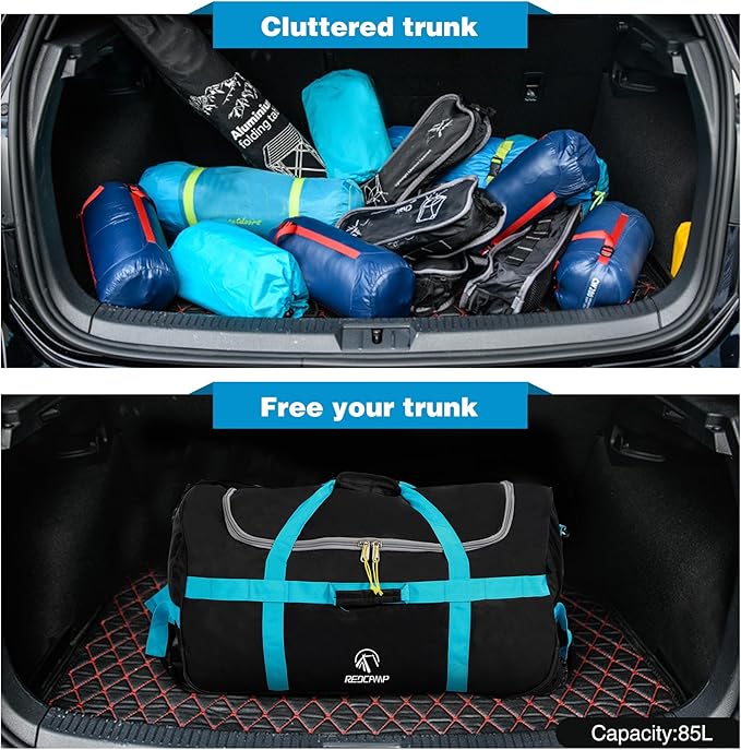 REDCAMP 85L/120L/140L Foldable Duffle Bag with Wheels Large Travel Duffel Bag