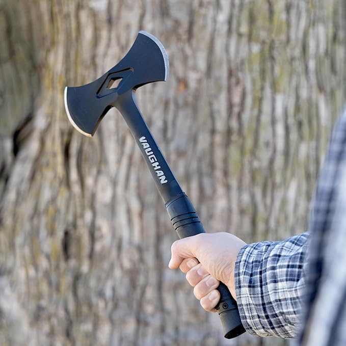 VAUGHAN Viking Stealth Axe Double Bit Hand Axe Steel Handle Shock Block Grip Made in the USA RSA16 VN32410