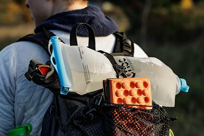 Vecto Water Collection and Filtration Bag (2L 3L) - 28mm Neck Compatible with Popular Filters - Wide Opening for Easy Water Collection - Lightweight Compact Durable Tethered Cap and Slider