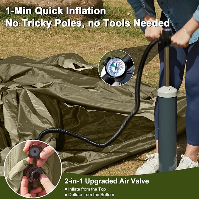 Inflatable Tents for CampingEasy Blow Up Tent with Hand Pump4 Seasons Waterproof Air Inflatable Camping Tent House for Family Weekend Camping