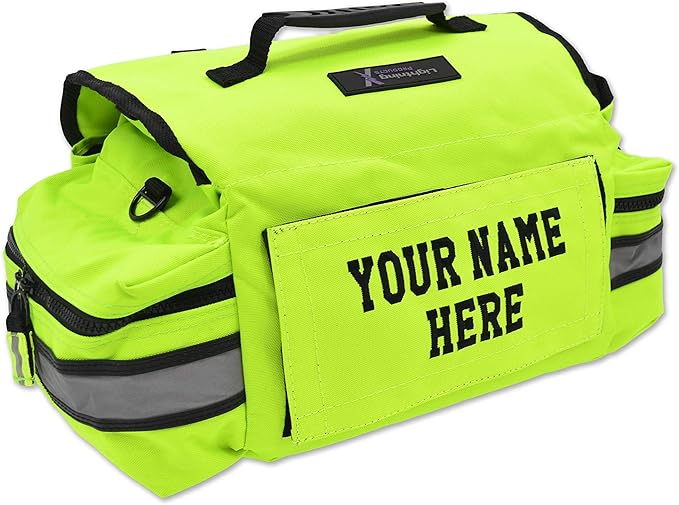 Lightning X Customizable Small Medic First Responder EMT Trauma Bag w/Embroidered Name Patch - FLUORESCENT YELLOW