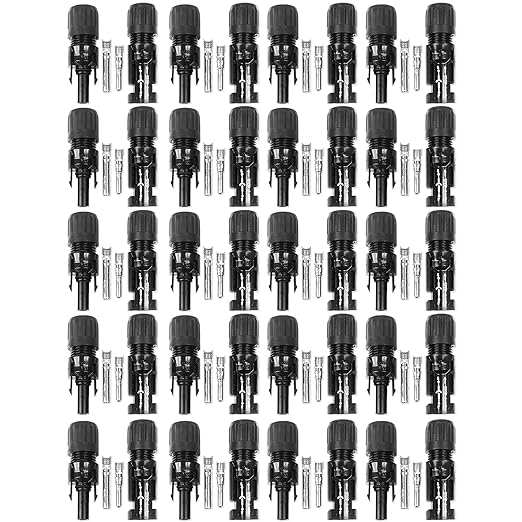 Staubli MC4 PV Solar Panel Cable Connector Pair for 8 AWG - Made in USA (20 Pairs)