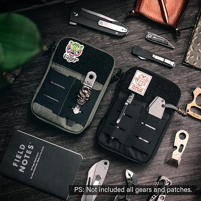 TACTICAL GEEK Block E2.0 EDC Compact Waist Pocket Pouch Multi-Purpose Molle EDC Pouch Gadget Organizer Multi-Purpose Molle Tool Pouch for Multitools Nylon Daily Utility Tool Organizer Bag Black