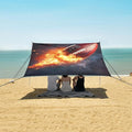 ALAZA Rugby Fire Beach Tent Sun Shelter Portable Canopy Sunshade for Outdoor Camping Picnics Backyard Fun 10x9 ft