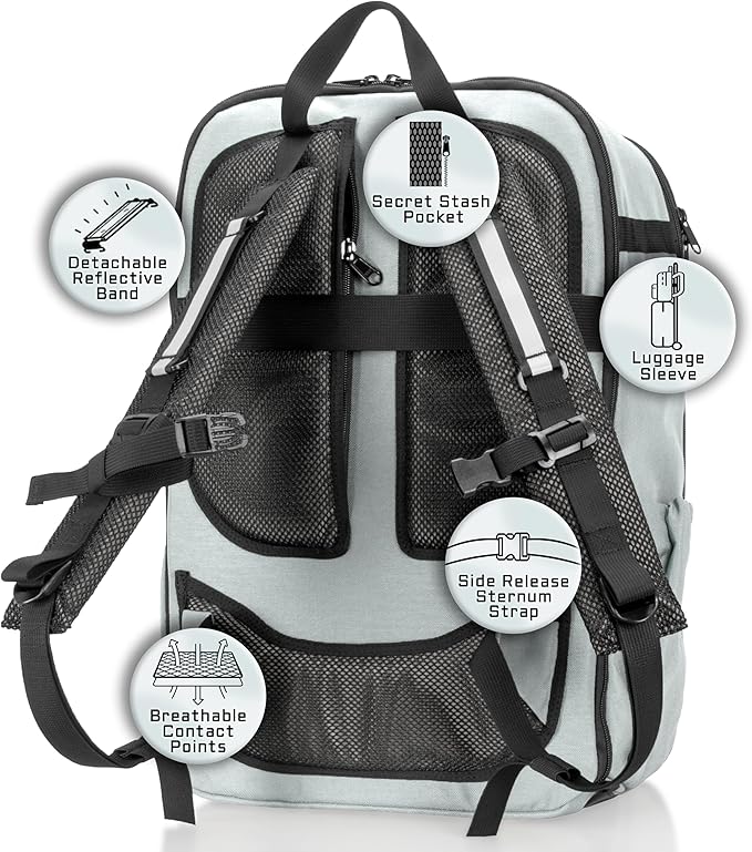 Xtreme Sight Line ~ Large Backpack ~ 16 Laptop Backpack with Removable Faraday Sleeve ~ Heavy-Duty Foam Padded &amp Multiple Large Compartments ~ 1000D Nylon/Spacer Mesh ~ Silver