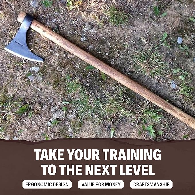 Condor Tool &amp Knife Replacement Hickory Handle Valhalla Throwing Axe - Solid Wooden Axe Handle with a Firm Grip Made from Burnt American Hickory - Head Not Included - 7.8oz