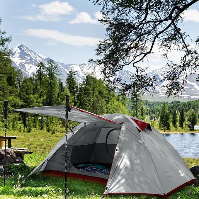 Forceatt Camping Tent 2/3/4 Person Professional Waterproof &amp Windproof Lightweight Backpacking Tent Suitable for OutdoorHikingCamping Mountaineering and Travel