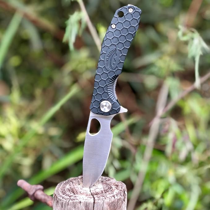 Honey Badger Large Pocket Knife EDC Drop Point Folding Utility Knife 3.6 Steel Blade Reversible Pocket Clip - (3.8oz) Drop Point Large Black HB1001