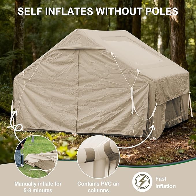 Inflatable Tents for CampingEasy Blow Up Tent with Hand Pump4 Seasons Waterproof Air Inflatable Camping Tent House for Family Weekend Camping