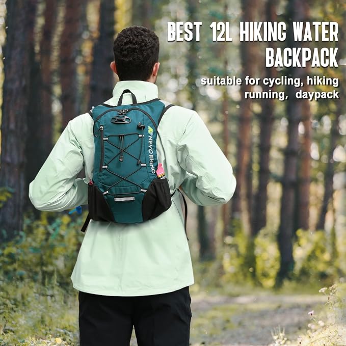 Lightweight Hydration Backpack Running Backpack with 2L Water Bladder Hydro Water Daypack for Cycling Hiking Rave for Men Women