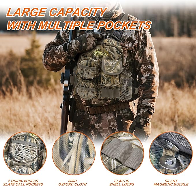 Tactical Shoulder BagHunting Chest RigFly Fishing Chest PackOutdoor Military Sling BagSports Chest PackHunting Binocular PackLightweight Carry Pouch