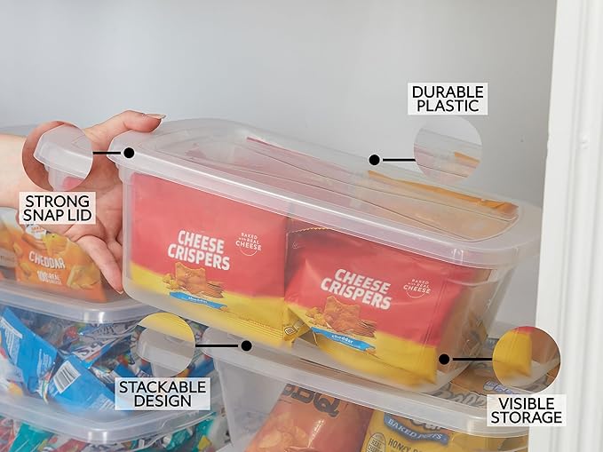Rubbermaid Cleverstore 6 Qt Clear Storage Bins with Lids 12-Pack Stackable BPA-Free Made in USA